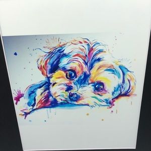 Colorful Maltese Pup Art Print 11x14 inch